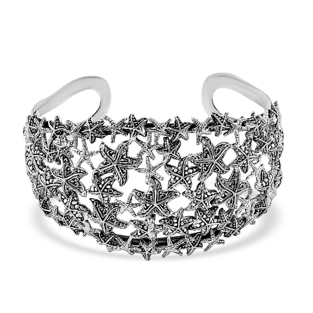 Bali Legacy Starfish Cuff Bracelet in Sterling Silver (7.25 In) 35.20 Grams