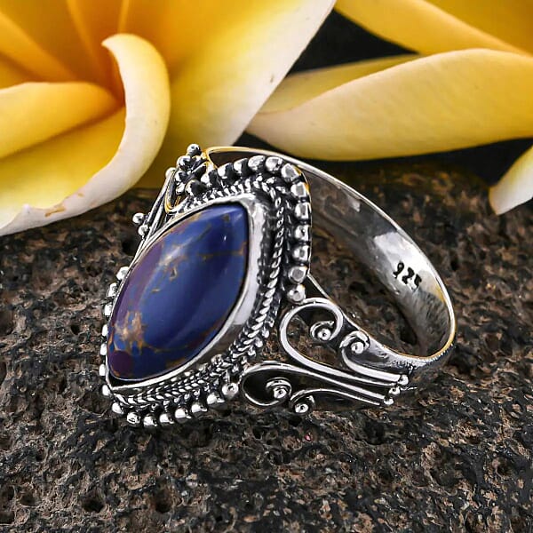 Bali Mojave Purple Turquoise Ring In Sterling Silver 4.75 Ctw