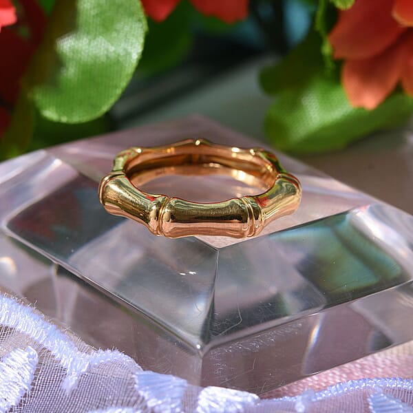 Bamboo Band Ring In 24K Yellow Gold 1.50 Grams