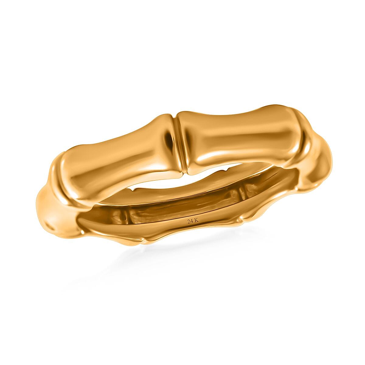 Bamboo Band Ring in 24K Yellow Gold 1.50 Grams