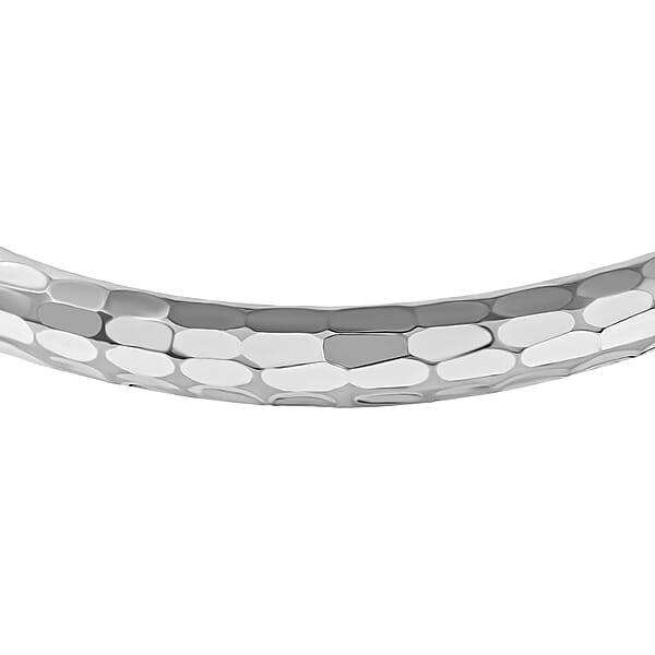 Bangle Bracelet In Sterling Silver Textured Bangle Silver Bracelet (8.00 In) 7.80 Grams