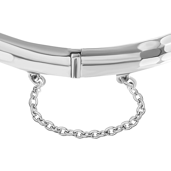 Bangle Bracelet In Sterling Silver Textured Bangle Silver Bracelet (8.00 In) 7.80 Grams