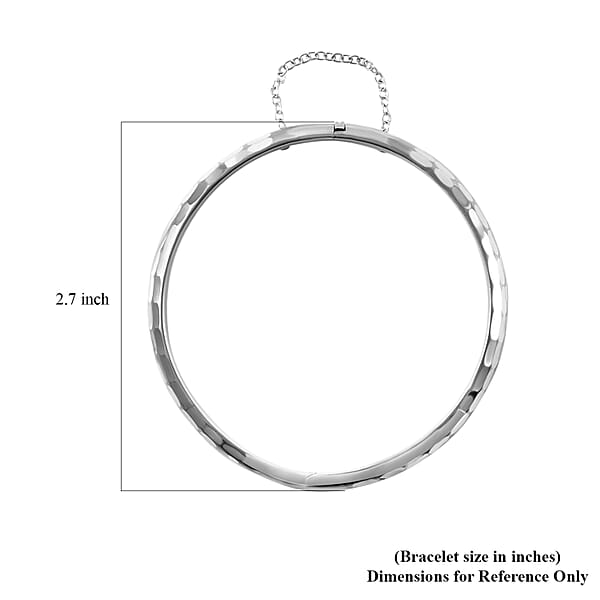 Bangle Bracelet In Sterling Silver Textured Bangle Silver Bracelet (8.00 In) 7.80 Grams