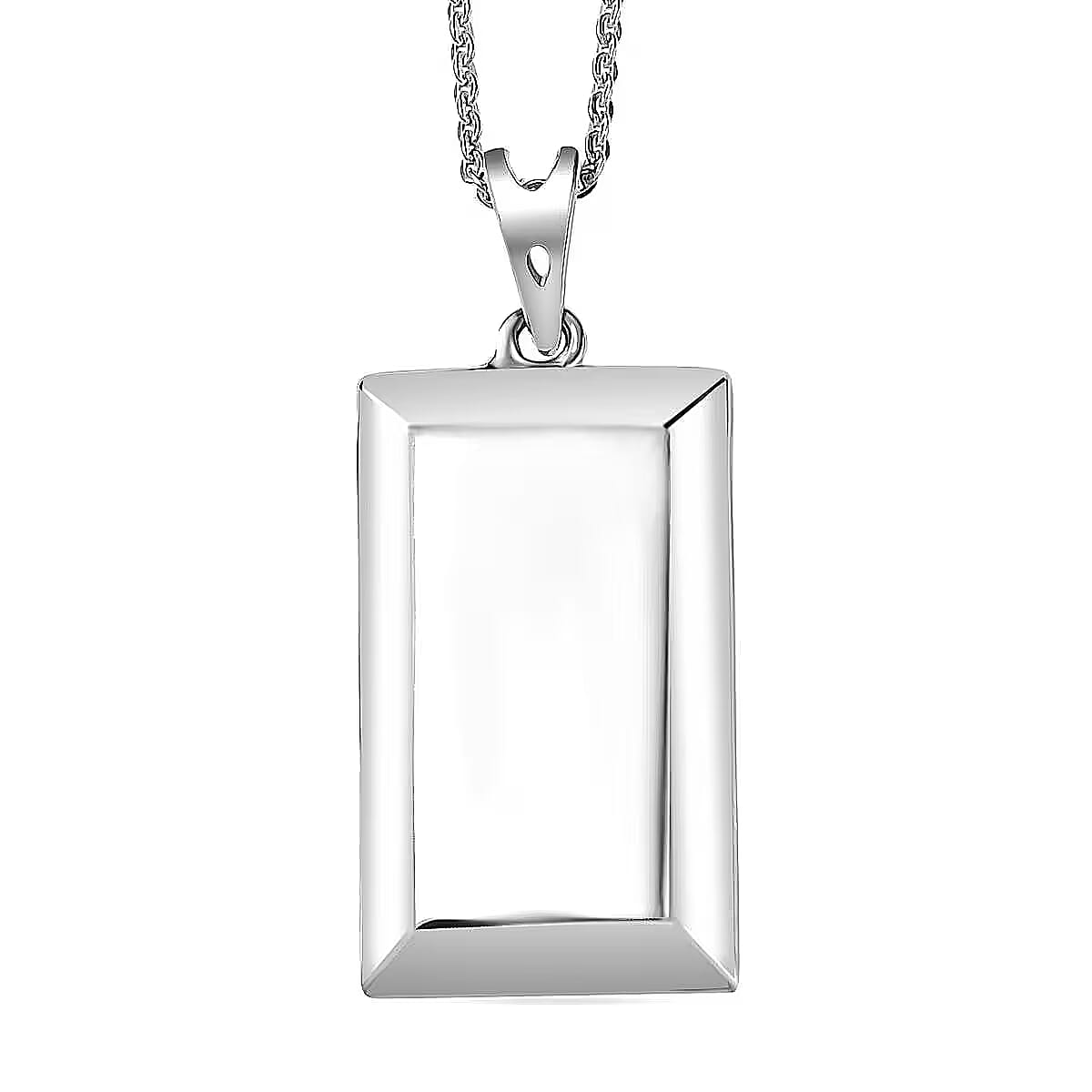 Bar Pendant Necklace 20 Inches in Rhodium Over Sterling Silver 2 Grams (Del. in 10-12 Days)