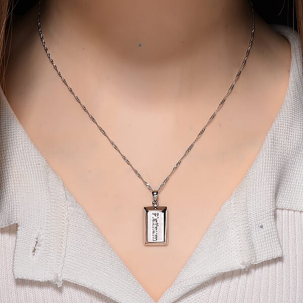 Bar Pendant Necklace In 950 Platinum 6.80 Grams 18 Inches