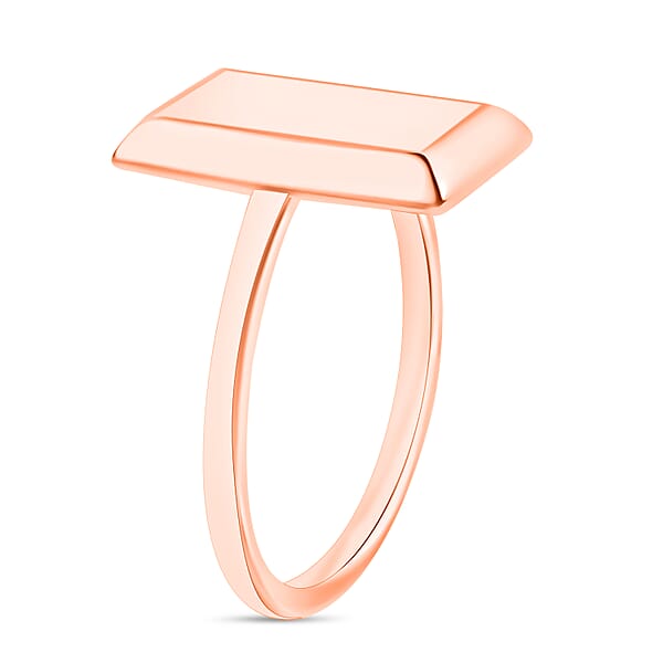 Bar Ring In 18K Vermeil Rose Gold Over Sterling Silver 2.40 Grams