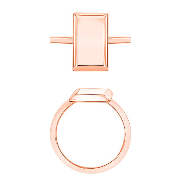 Bar Ring In 18K Vermeil Rose Gold Over Sterling Silver 2.40 Grams