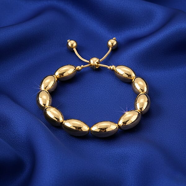 Beaded Chain Bracelet In Goldtone (6.0-9.0In)