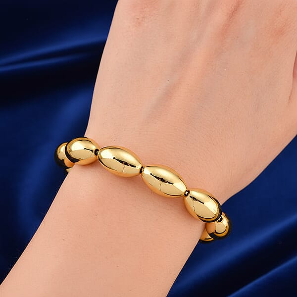Beaded Chain Bracelet In Goldtone (6.0-9.0In)