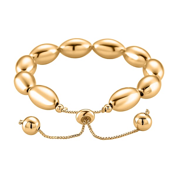 Beaded Chain Bracelet In Goldtone (6.0-9.0In)