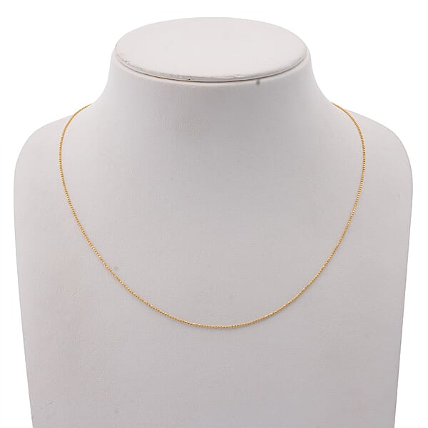 Beaded Chain Necklace In 24K Yellow Gold 20 Inches 3.20 Grams