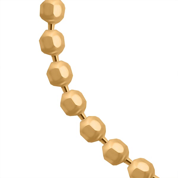 Beaded Chain Necklace In 24K Yellow Gold 20 Inches 3.20 Grams