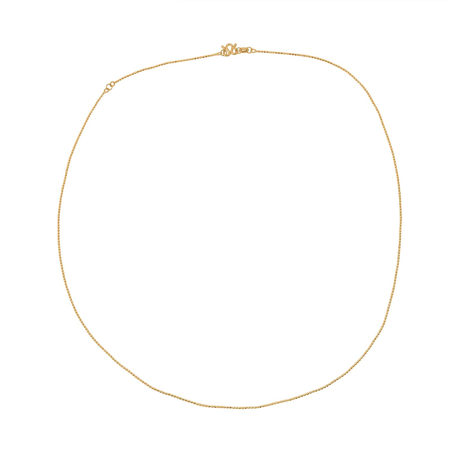 Beaded Chain Necklace in 24K Yellow Gold 20 Inches 3.20 Grams