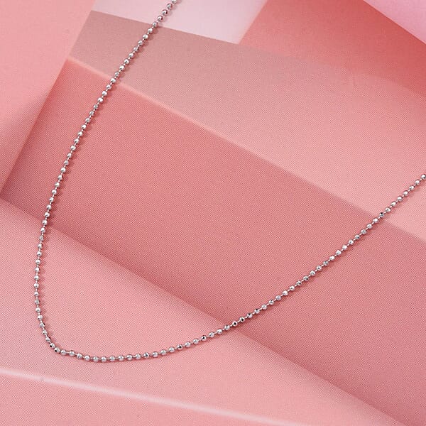 Beaded Chain Necklace In 950 Platinum 2.85 Grams 20 Inches