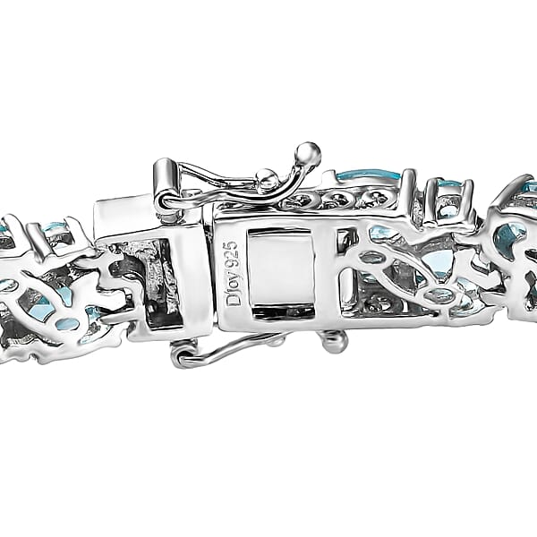 Betroka Blue Apatite 2 Row Bracelet In Platinum Over Sterling Silver (6.50 In) 21.60 Ctw
