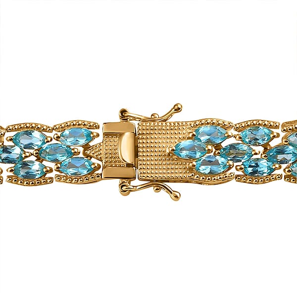 Betroka Blue Apatite Bracelet In Vermeil Yellow Gold Over Sterling Silver (8.00 In) 18.15 Ctw