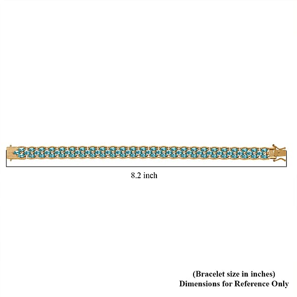 Betroka Blue Apatite Bracelet In Vermeil Yellow Gold Over Sterling Silver (8.00 In) 18.15 Ctw