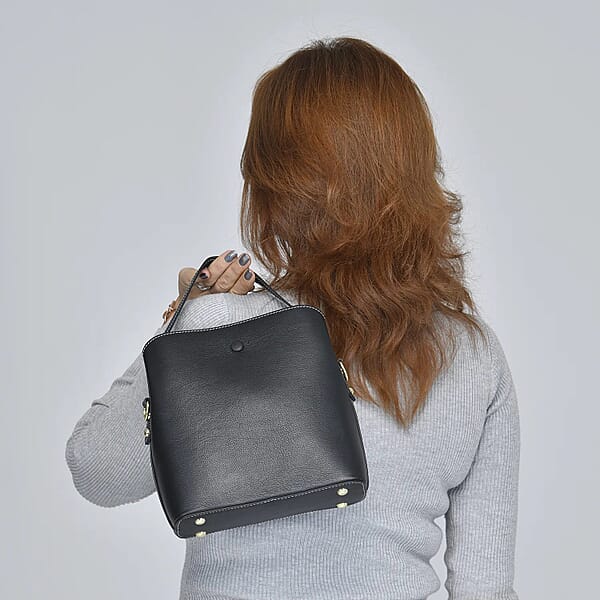 Black Deer Handprinted With Embossed Pattern Genuine Leather Tote Bag For Women Purses Satchel Purse Shoulder Handbag