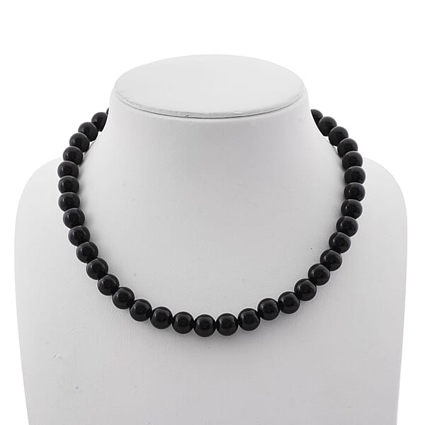Black Obsidian 295.00 Ctw Beaded Necklace In Sterling Silver 18 Inches