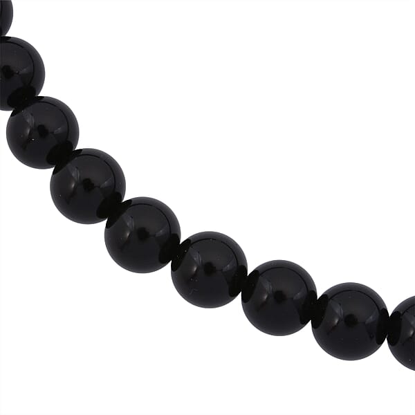 Black Obsidian 295.00 Ctw Beaded Necklace In Sterling Silver 18 Inches