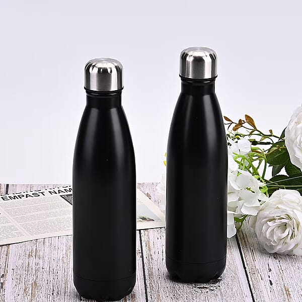 Black Stainless Steel Double Wall 2pcs Bottles