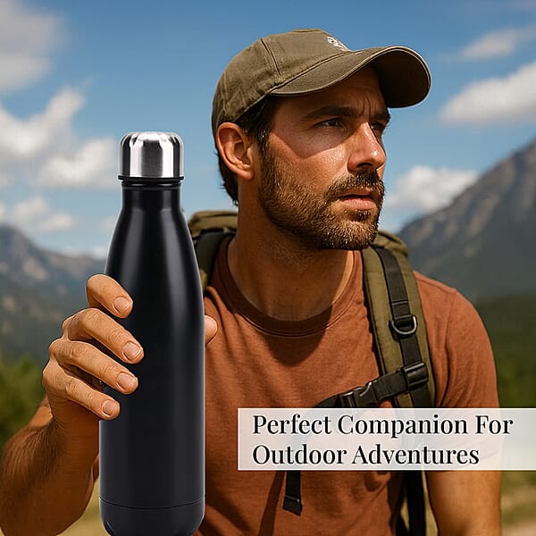 Black Stainless Steel Double Wall 2pcs Bottles