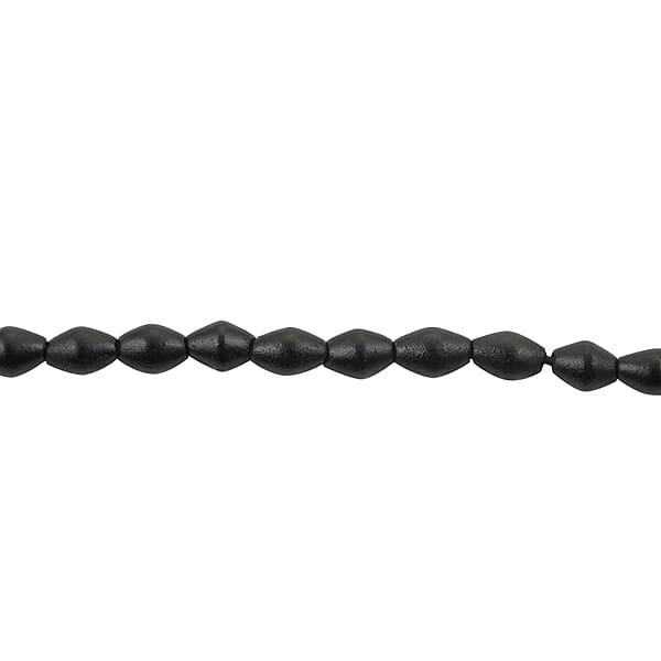 Black Wooden Beaded Rope Necklace 38 Inches
