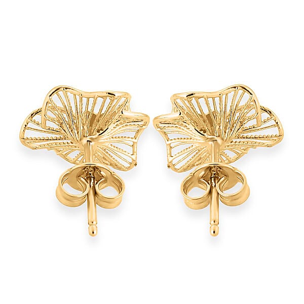Blooming Flower Earrings In 10K Yellow Gold 1.40 Grams
