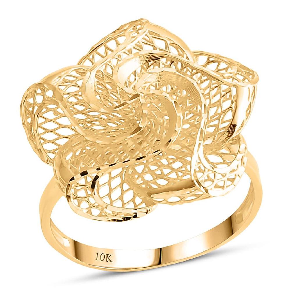 Blooming Flower Ring in 10K Yellow Gold 2.30 Grams