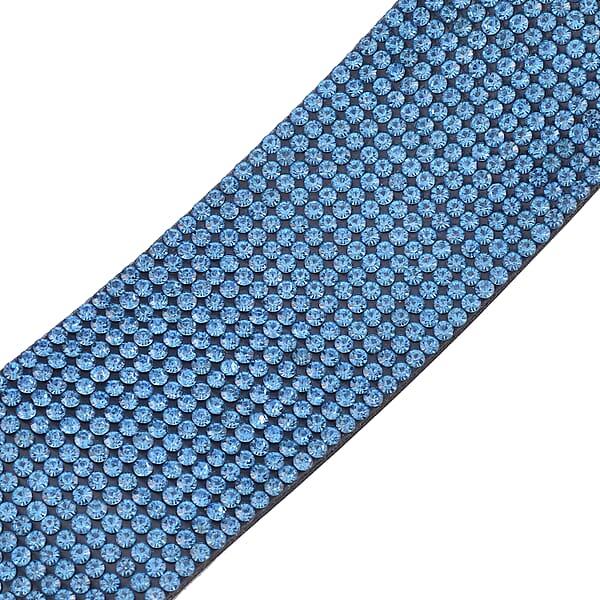 Blue Austrian Crystal Bracelet In Silvertone (7.50 In)