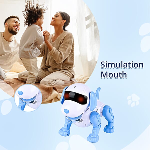 Blue Bionic Smart Robotic Dog Toy With Remote Control