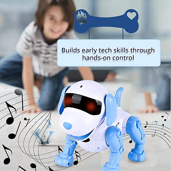 Blue Bionic Smart Robotic Dog Toy With Remote Control