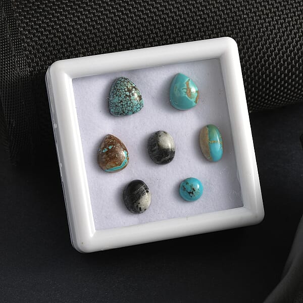 Blue Moon Turquoise Assorted Box (Mix Size) 15.00 Ctw Loose Gemstone
