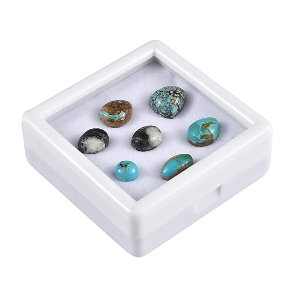 Blue Moon Turquoise Assorted Box (Mix Size) 15.00 Ctw Loose Gemstone