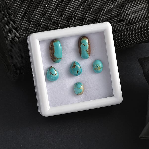 Blue Moon Turquoise Assorted Box (Mix Size) 15.00 Ctw Loose Gemstone