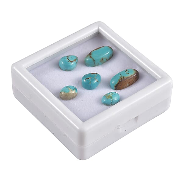 Blue Moon Turquoise Assorted Box (Mix Size) 15.00 Ctw Loose Gemstone