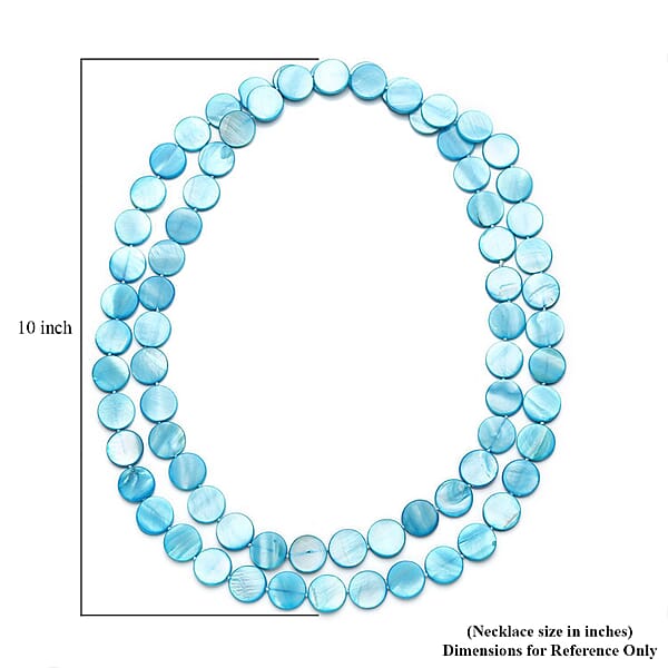 Blue Shell Pearl 14-16mm Endless Necklace 46 Inches
