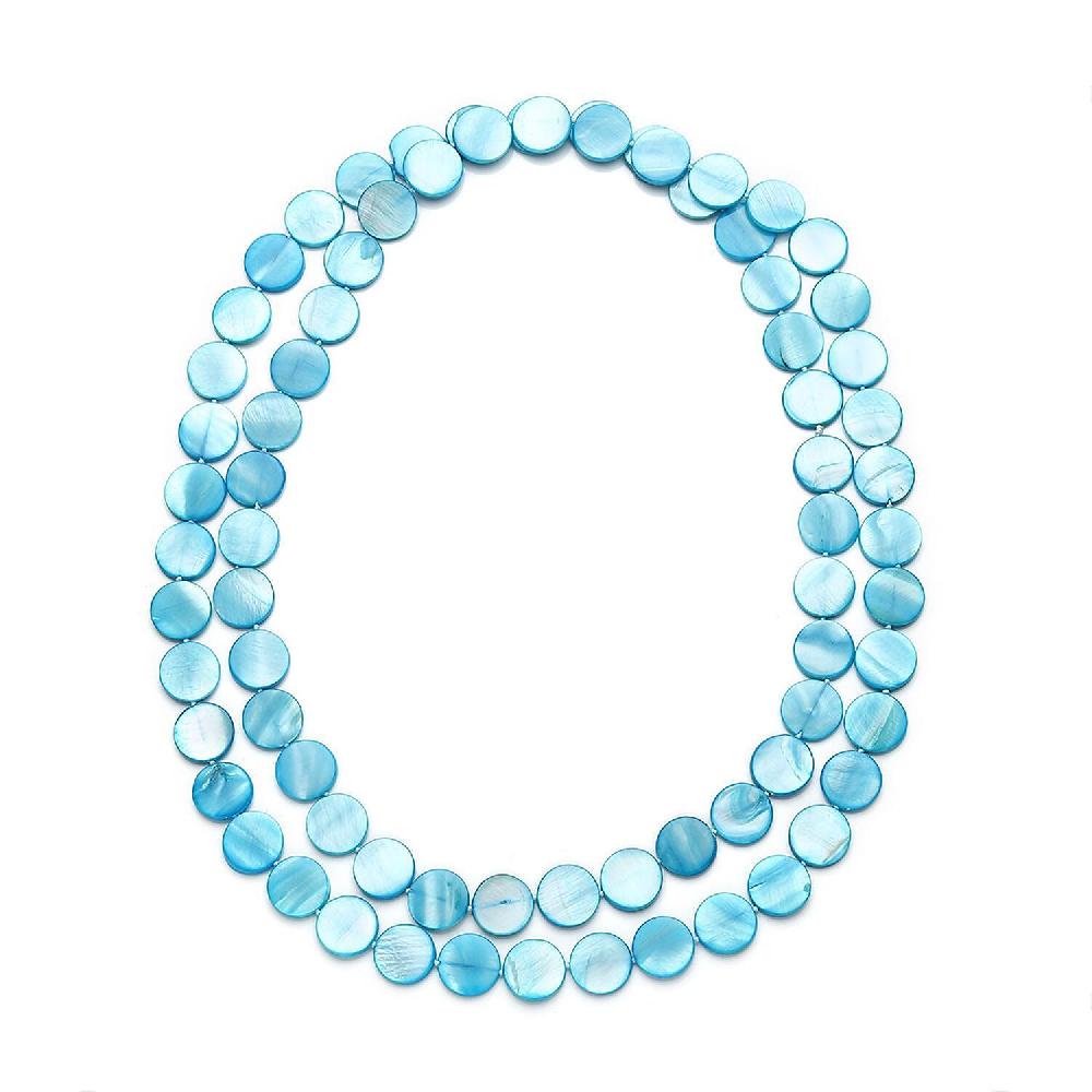 Blue Shell Pearl 14-16mm Endless Necklace 46 Inches