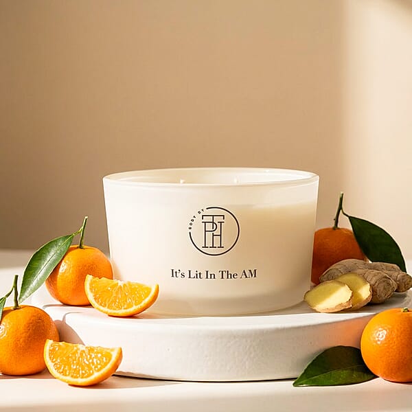 BODY BY TPH It’s Lit In The AM Mandarin & Ginger Scented Soy Wax Blend Candle (8oz)