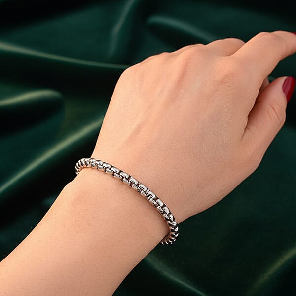Box Chain Bracelet In Stainless Steel (7.0-8.0In)