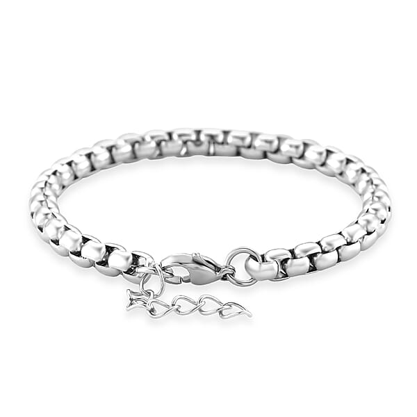Box Chain Bracelet In Stainless Steel (7.0-8.0In)