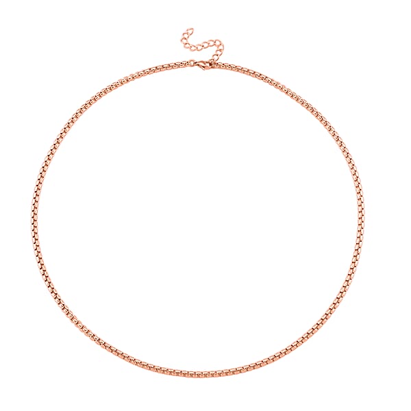 Box Chain Necklace In ION Plated RG Stainless Steel (24-26 Inches)