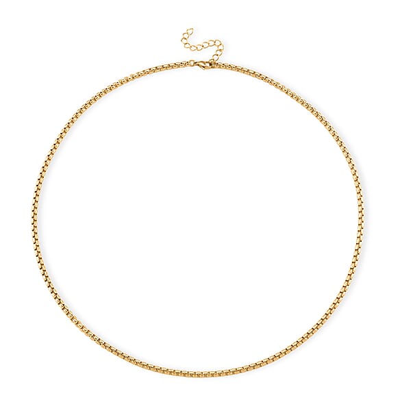 Box Chain Necklace In ION Plated YG Stainless Steel (24-26 Inches)