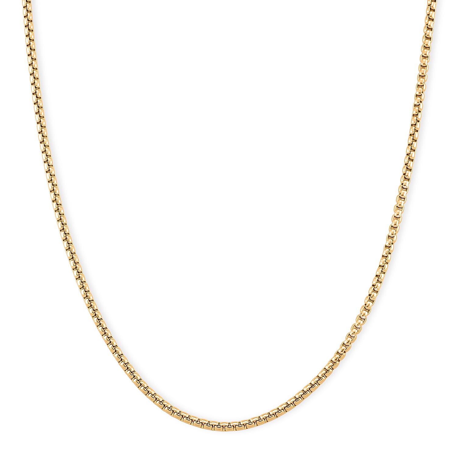 Box Chain Necklace in ION Plated YG Stainless Steel (24-26 Inches)
