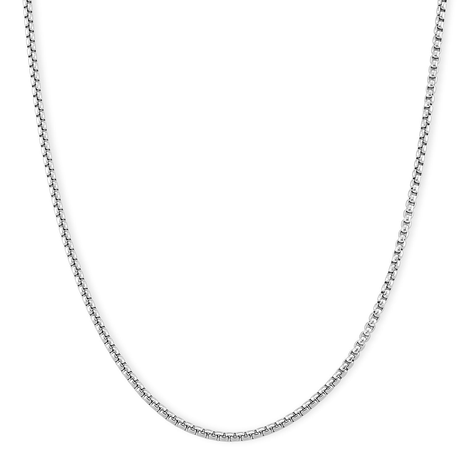 Box Chain Necklace in Stainless Steel (24-26 Inches)