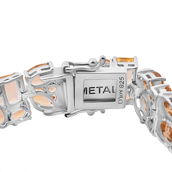 Brazilian Citrine 31.60 Ctw Bracelet In Rhodium Over Sterling Silver (7.25 In)