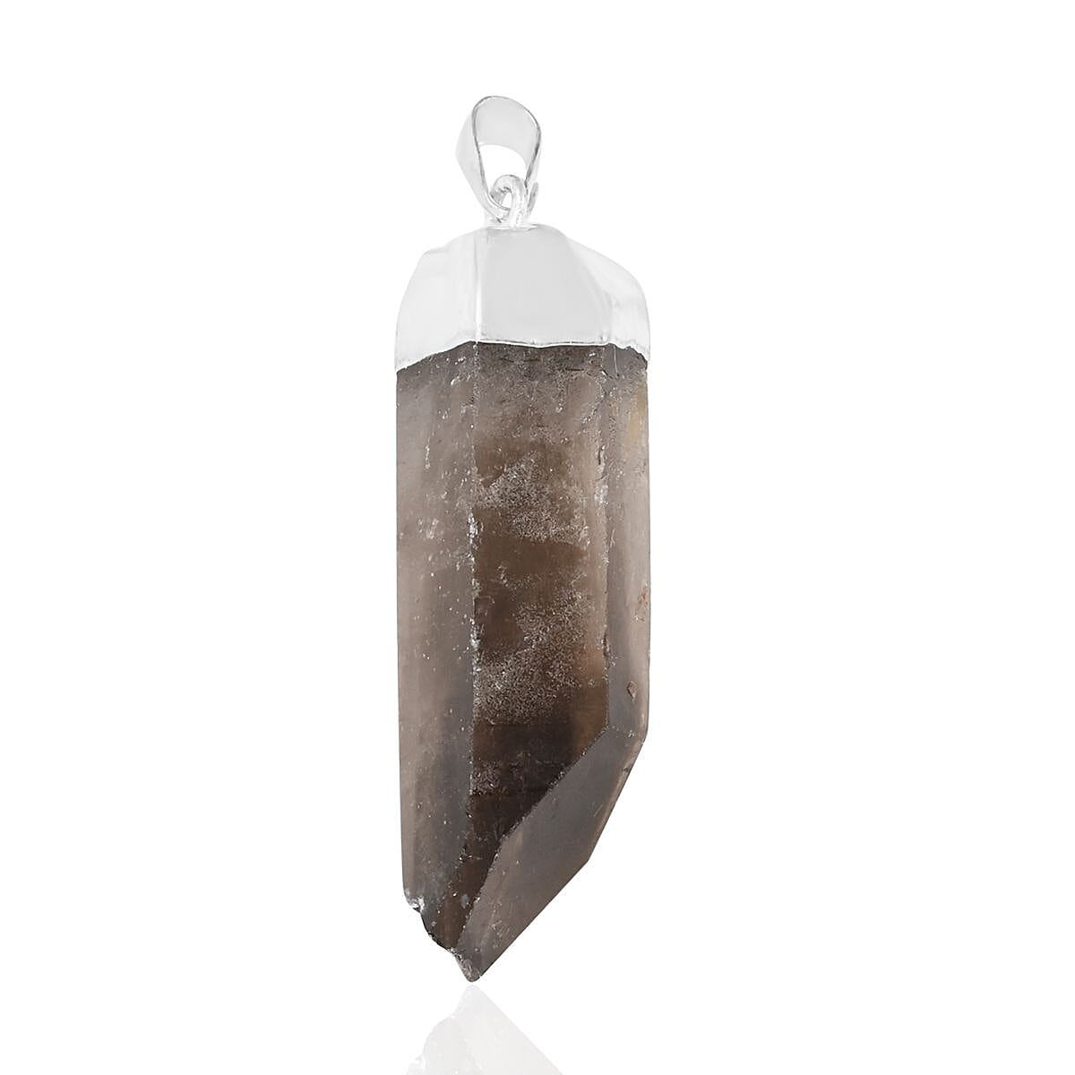 Brazilian Smoky Quartz Pendant without Chain in Silvertone 56.40 ctw