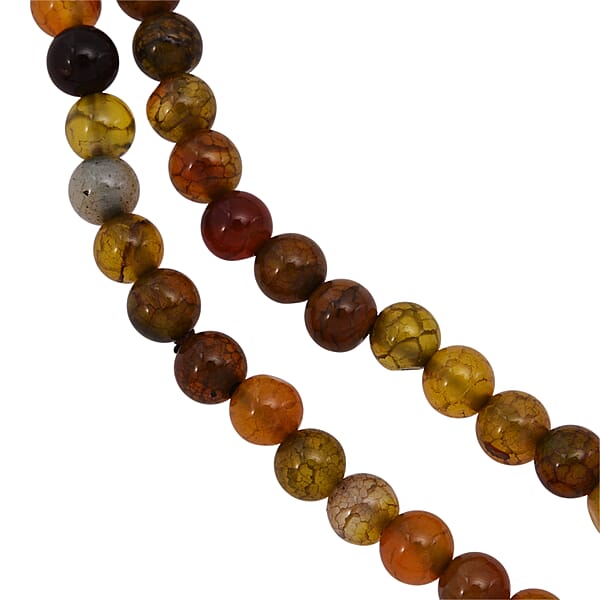 Brown Popcorn Agate Beaded Endless Necklace 235.00 Ctw (36 Inches)