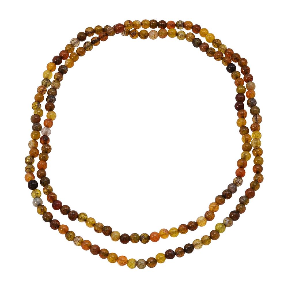 Brown Popcorn Agate Beaded Endless Necklace 235.00 ctw (36 Inches)
