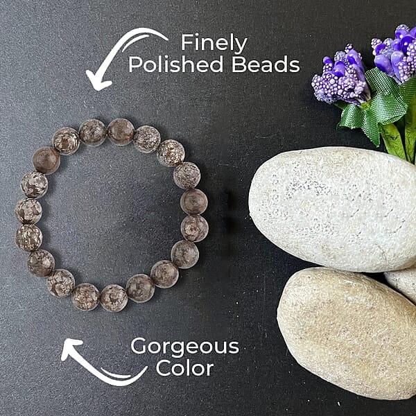 Brown Snowflake Obsidian Beaded Stretch Bracelet 150.00 Ctw Adjustable Beads Bracelet Beads Jewelry Stretchable Bracelet